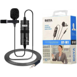 BOYA Juhtmega mikrofon, omni suunamustriga lavalier, k&otilde;rge kvaliteediga heli, sobib kaameratele, viedtālrunitele ja arvutitele, 3,5 mm v&auml;ljund Black EU