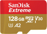 SanDisk microSDXC Extreme 128GB 190/90 MB/s A2 C10 V30 UHS-I U3
