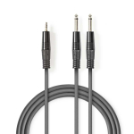 Cable iLike  Stereo audio kabelis  2x 6 35 mm arejais - 3 5 mm arejais  1 5 m  Peleks