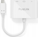 PURELINK IS270 PREMIUM ADAPTER USB-C NA HDMI, USB-C, USB-A - 0,10M (BIAŁY) (PL)