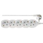 Pagarinātājs 5 ligzdu 5.0m ar zemējumu (balts) 1.5mm&sup2; EMOS