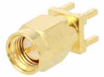Socket | SMA | male | straight | 50&Omega; | THT | on PCBs | teflon | gold-plated