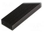 Heatsink: extruded | grilled | black | L: 1000mm | W: 45mm | H: 22mm
