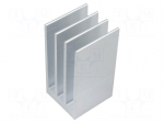 Heatsink: extruded | grilled | natural | L: 37.5mm | W: 35mm | H: 70mm