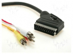 Cable | RCA plug x3,SCART plug | 3m
