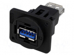 Coupler | USB A socket,both sides | FT | USB 3.0 | plastic | 19x24mm