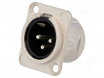 Socket | XLR | male | PIN: 3 | flange (2 holes),for panel mounting