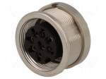 Connector: M16 | socket | female | soldering | PIN: 8 | 5A | 60V | IP40