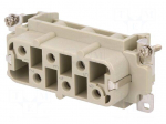Connector: HDC | contact insert | female | DSB | PIN: 6 | 6+PE | size D16B