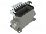 Enclosure: for HDC connectors | size 16B | with latch | high | angled