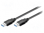 Cable | USB 3.0 | USB A plug,both sides | 1.8m | black | 5Gbps