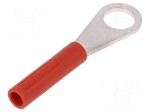 Socket | 4mm banana | 32A | 30VAC | 60VDC | red | nickel plated | M8 screw