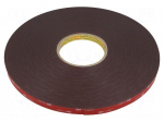 Tape: fixing | W: 12mm | L: 33m | Thk: 1.1mm | acrylic | dark grey | UL-746C