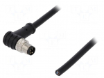 Connector: M8 | male | PIN: 4 | angled 90&deg; | plug | 3A | IP65/IP67 | 30V | 1m