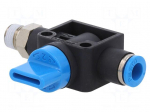 Shutoff valve | -0.95&divide;10bar | 307l/min | 6mm | 0&divide;60&deg;C | compressed air