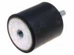 Vibration damper | M12 | &Oslash;: 75mm | rubber | L: 55mm | Thread len: 37mm