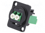 Connector: fiber optic | coupler | single mode duplex (SM) | metal