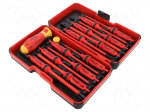 Screwdriver: insulated-set | insulated | 1kVAC | plastic box | 14pcs.