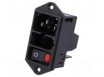 Connector: AC supply | socket | male | 10A | 250VAC | C14 (E) | DD11