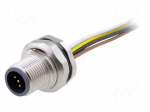 Connector: M12 | socket | PIN: 5 | male | straight | cables | 0.5m