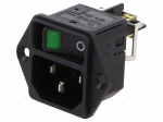 Connector: AC supply | socket | male | 15A | 250VAC | C14 (E) | DC11