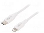 Cable | USB 2.0 | Apple Lightning plug,USB C plug | 0.5m | white