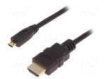 Cable | HDMI plug,micro HDMI plug | PVC | HDMI 1.4 | 3m | black | black