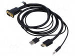 Cable | PVC | HDMI 1.4 | 1m | black | 32AWG | Core: Cu,tinned