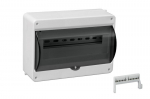 Distribution box surface 12 modues with transparent door and clamps (N+PE) IP40