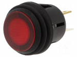 Switch: push-button | Pos: 2 | SPST | 20A/14VDC | red | Illumin: LED | PB