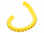 Marker: cable | Marking: X | 2.5&divide;5mm | PVC | yellow | leaded | PA-1 | L: 3mm