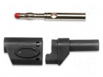 Connector: 4mm banana | plug | 40A | 1kVAC | black | soldered
