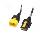 Cable | 3x1.5mm2 | IEC C19 female,IEC C20 male | PVC | 1m | black | 16A