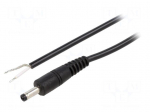 Cable | 1x0.5mm2 | wires,DC 4,0/1,7 plug | straight | black | 1.5m