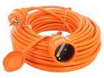 Extension lead | 3x1.5mm2 | 25m | PVC | orange | Sockets no: 1 | 16A