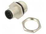 Connector: M12 | socket | PIN: 8 | male | 30V | straight | IP68 | soldering
