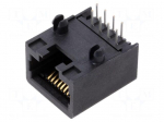 Connector: RJ45 | PIN: 8 | side,angled 90&deg; | for cable | THT | 8p8c