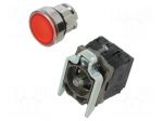 Switch: push-button | 22mm | Stabl.pos: 1 | NC + NO | red | LED | 230V
