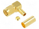 Connector: SMA | plug | male | angled 90&deg; | 50&Omega; | soldering,crimped
