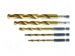 Drill set | for metal | &Oslash;: 4mm,5mm,6mm,8mm,10mm | high speed steel