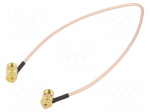 Cable | 1.22m | SMA male,both sides | shielded | transparent | angled