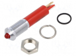Indicator: LED | prominent | red | &Oslash;6mm | IP67 | Q6 | brass | &Oslash;LED: 3mm | 20mA