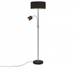 Trio-Lighting Motel  with reading light E27+E14 brushed steel stāvlampa