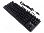 Keyboard | black,blue | USB A | wired,US layout | 1.8m