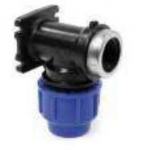 PE kompresijas sienas līkums D32x1"F PP sienas līkums PE caurulei