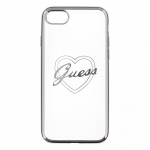Back panel cover Guess Apple iPhone 7 / 8 Heart TPU case Silver