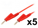 Test leads | Len: 1m | banana plug 4mm,both sides | test leads x5