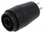 Laboratory connector: 4mm banana | socket | black | 25A | 24.47mm | PCB