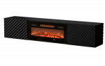 Cama RTV cabinet LARA 183x35x37 black matt + black fireplace