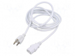 Cable | 3x0.75mm2 | IEC C13 female,NEMA 5-15 (B) plug | PVC | 3m